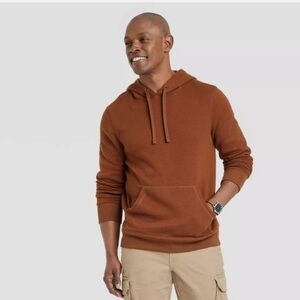 Men’s Goodfellow & Co Fleece Hoodie Sweatshirt - Rust XL